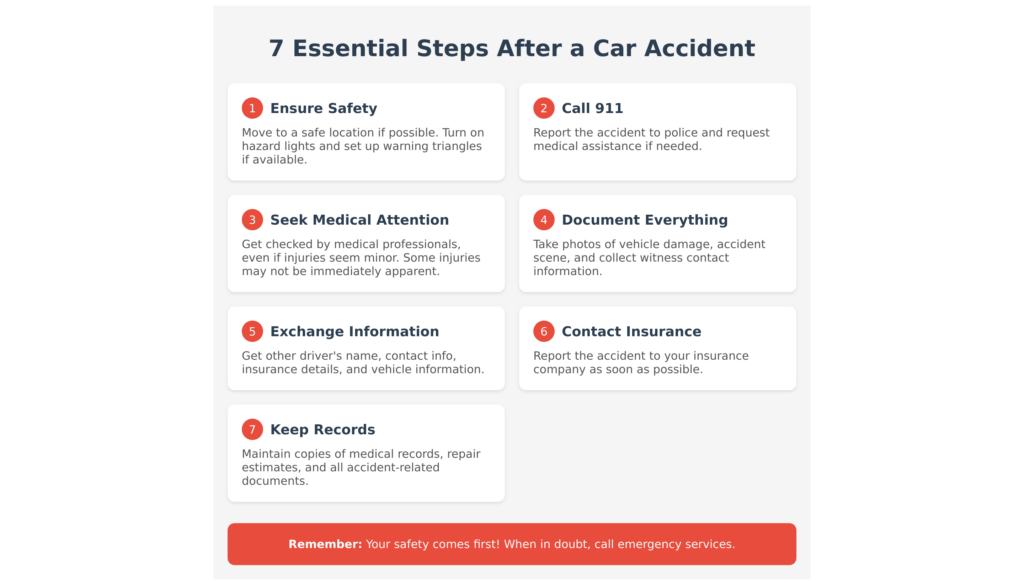 accident steps